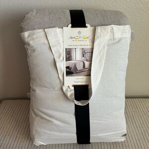 NWT 3pc Full/Queen Linen Blend Comforter Set Jet Gray - Hearth & Hand